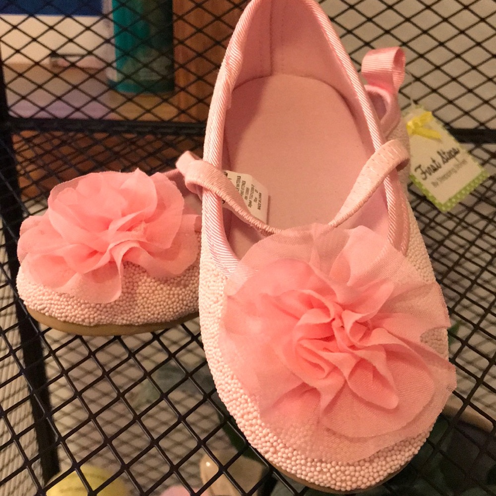 Pink flower shoes